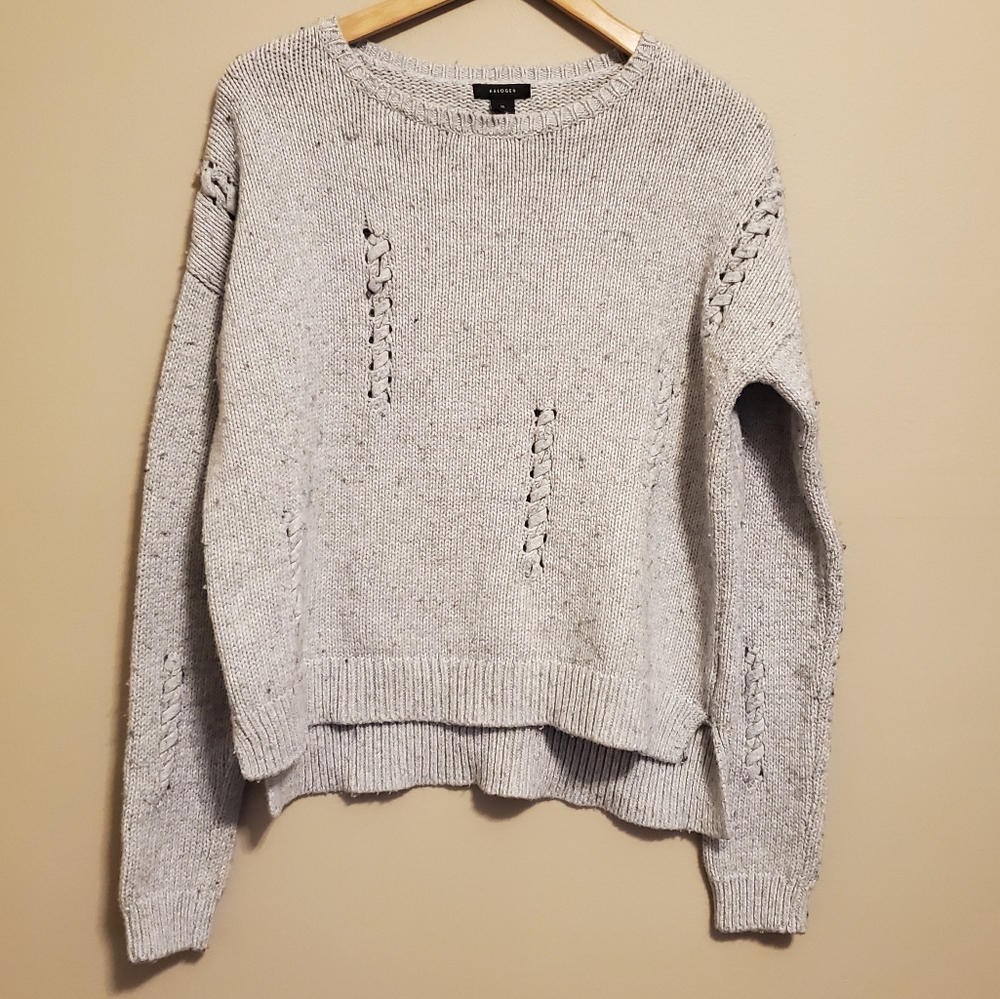 Halogen braided knit sweater